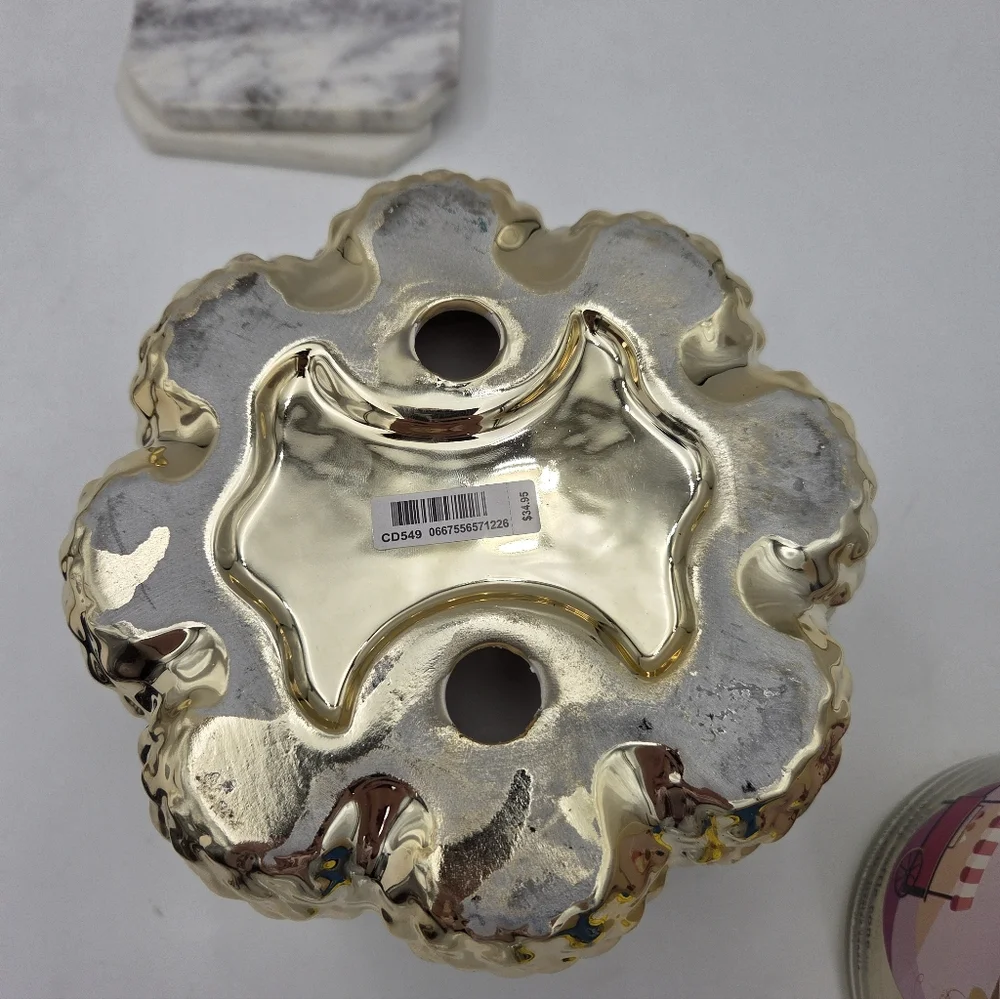 Bath & Body Works Metallic Pineapple Bowl Style 3-Wick Candle Holder - Picture 6 of 6